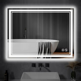 NESDCC 24x36 LED bathroom mirror with front and back lighting for a clear reflection