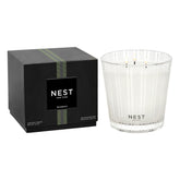 NEST New York Bamboo 3-Wick Candle front view enhances living room ambiance
