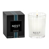 Nest New York Ocean Mist Sea Salt votive in glass vessel with luxurious aroma