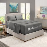 Nestl queen extra deep pocket fitted sheet keeps deep mattresses secure all night.