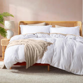 Nestl white king duvet cover 104x90 with breathable microfiber for all-season comfort.