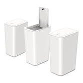 N. NETDOT 3-pack trash can with lid in a compact bathroom setup for odor control.