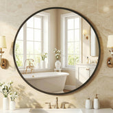 NEWBULIG round mirror with crystal-clear reflection for precise grooming