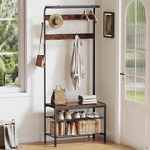 NEWBULIG hall tree in rustic wood finish for organized entryways