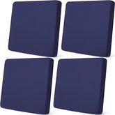 Newwiee 4-pack stretch cushion covers in navy blue for patio furniture protection