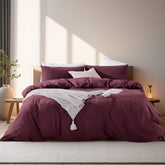 NEXHOME PRO king-size duvet cover with linen-look texture for breathable comfort