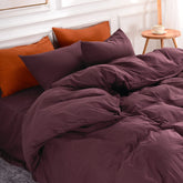 NEXHOME PRO duvet cover queen burgundy close-up texture showing linen-look softness
