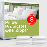 Niagara Sleep Solution ultra-soft king pillow protector zippered closeup with breathable microfiber texture