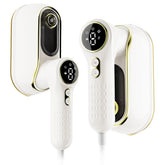 NIASSO portable travel steamer front view showing compact design for quick wrinkle removal.