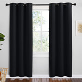 NICETOWN bathroom blackout curtains 42x78 with silver grommets for easy sliding.