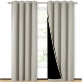 NICETOWN blackout curtain panels in natural color, two panels, 52W x 84L for daylight control.