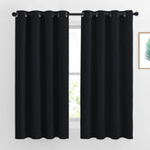 NICETOWN blackout curtains burgundy 63-inch panels provide privacy and light control.