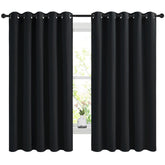 NICETOWN blackout curtains front view with silver grommets and bold blackout effect