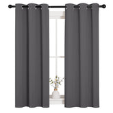 NICETOWN blackout curtains with silver grommet close-up for easy sliding and sleek look.
