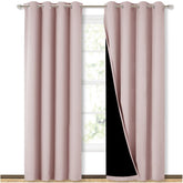 NICETOWN blush pink blackout curtains; 52-inch wide panel for dark, restful bedrooms