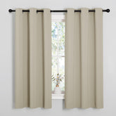 NICETOWN cream thermal curtains, panel 01, block light and reduce glare for serene mornings.