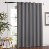 NICETOWN grey blackout fabric close-up showing softness and weave
