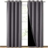 NICETOWN grey full shade curtain two-panel set for 52 by 84 inches, ideal for privacy and light control.