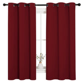 NICETOWN burgundy 42x63 curtains for living room, enhances ambience while blocking light.