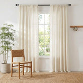 NICETOWN linen curtains fabric texture close-up showing durable weave and natural drape.