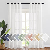 NICETOWN linen sheer curtains pair provides airy light and privacy for living spaces