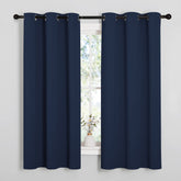 NICETOWN navy blackout curtain panel 1 showing dense fabric for light control