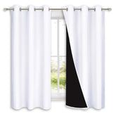 NICETOWN Pure White blackout curtains with silver grommets block light for focused daytime rest