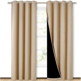 NICETOWN Biscotti Beige ring-top blackout drapes block daylight for daytime rest.