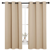 NICETOWN thermal insulated curtains biscotti beige two-panels ready for window setup and comfort