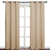 Nicetown thermal insulated eyelet top panel in biscotti beige enhances energy efficiency.