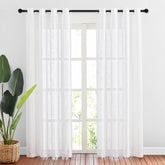 NICETOWN white sheer linen curtains with grommet-top for a soft, diffused light effect
