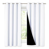 NICETOWN whiteout curtains pair view showing ready-to-hang panels for a sleek look and light control