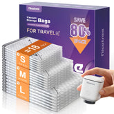 Nicetree 18-pack vacuum bags for clutter-free storage with visible contents.