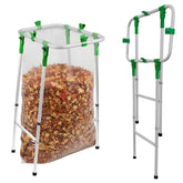 NiftYard adjustable leaf bag holder fits 33-55 gallon bags for large outdoor cleanup.