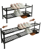 Nijoam extendable shoe rack with 45-6 inch length for larger collections.