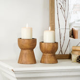 NIKKY HOME farmhouse candle holder large pillar for warm mantle decor