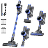 Nioga cordless vacuum demonstrates 10 in 1 suction versatility for hard floors and carpets.