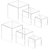 NIUBEE acrylic riser 5-inch cube for Funko Pop display with crystal-clear floating effect