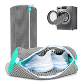 NMQHPA shoe washing bag front view highlights gentle 360Β° cleaning for sneakers.