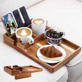 Nnewvante couch tray insert with cup holder provides a sturdy surface for drinks.