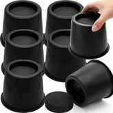 Noamus 6 pack round bed risers elevates furniture for extra under-bed storage