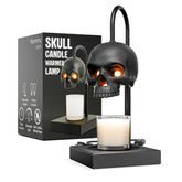 Nomnu Skull Candle Warmer Lamp front view with ambient gothic glow.