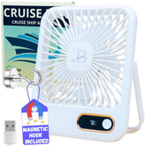 Nordmoose Cruise Fan main unit on a bedside table showing compact cooling.