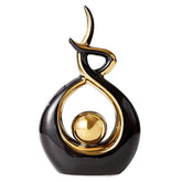 Norrclp abstract ceramic statue, small centerpiece for dining room with bright color.