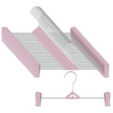 NORTHERN BROTHERS stackable skirt hangers save space and organize outfits.