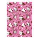 Northwest Hello Kitty love-you-much throw pattern with hearts for cozy decor