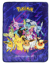 Northwest Pokemon Eevee Evolutions blanket with group pose for cozy nights.
