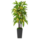 NOVAROOT artificial Dracaena tree 5ft in living room creates a lush, maintenance-free focal point.
