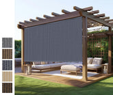 NOVINO Patio Shade Roll Up fabric close-up demonstrates UV protection and breathability.