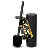 Novsix black toilet brush with dense bristles for deep under-rim cleaning